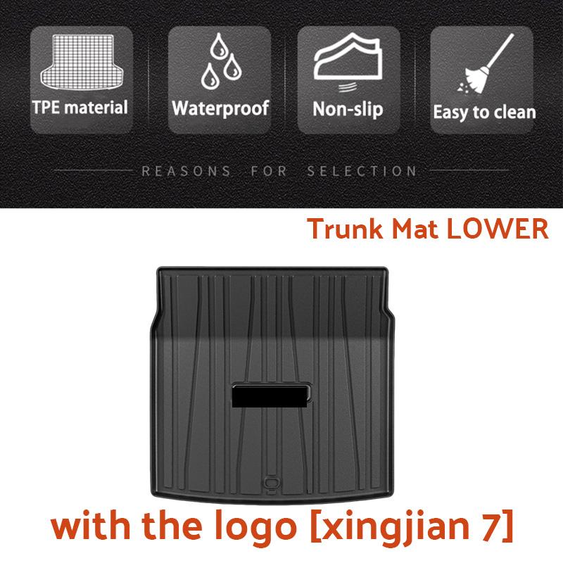 TPE Material Car Rear Trunk Mats For Geely Galaxy Starship 7 EM-i 2024-IN Waterproof Rear Trunk Cargo Liner Carpets Pads