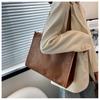 Women's Faux Leather Large Capacity Satchel Bag Korean Style Vintage Single Shoulder Handbag Crossbody Purse