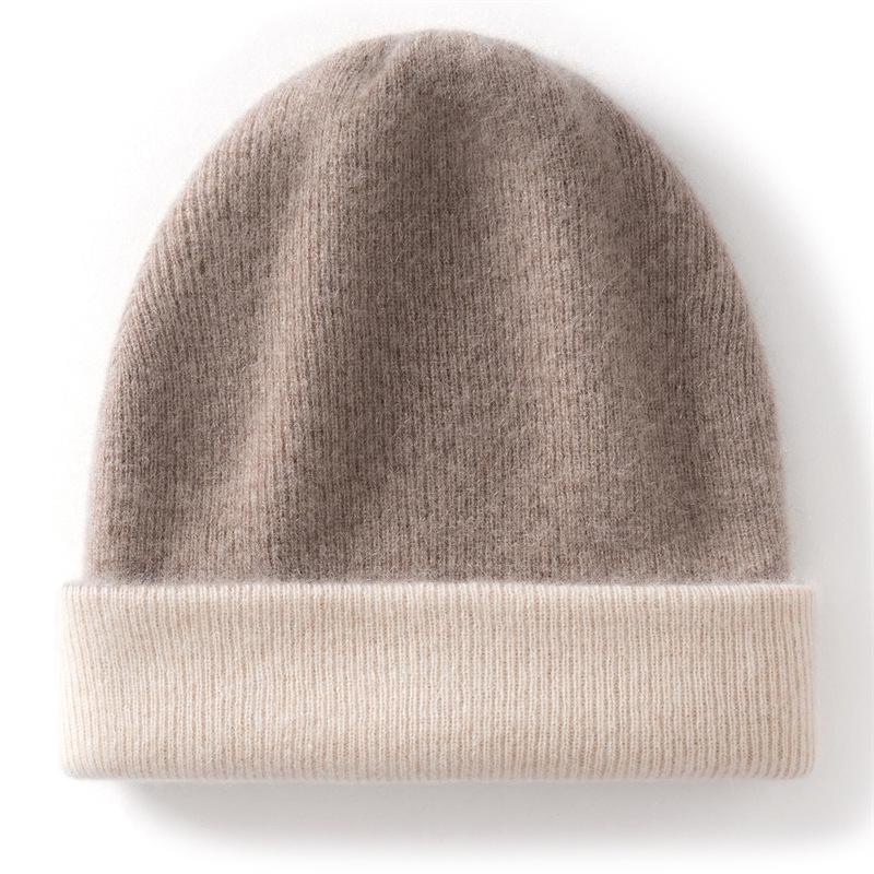100% Pure Cashmere Unisex Foldable Knit Hat with Ear Protection