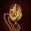Brass Sundial Compass 2-Inch Pocket Travel Compass with Leather Cover Home Decor