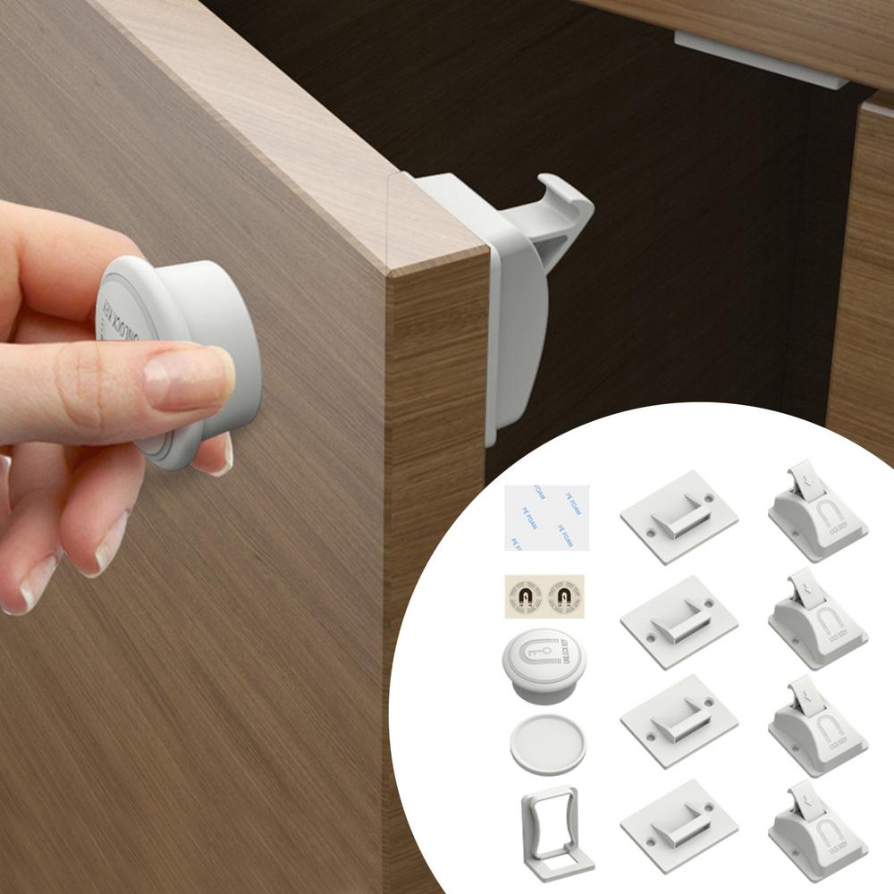 Magnetic Cabinet Locks Invisible Drawer Lock Child Safety Cabinet Locks Baby Proofing Drawer Locks for Kitchen Cupboard Cabinet