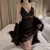 Lace Pajamas, Suspenders, Chest Pads, Small Breasts, Gathering Morning Gowns, Bride Wedding Summer Plus Size Sexy Nightgown Loungewear