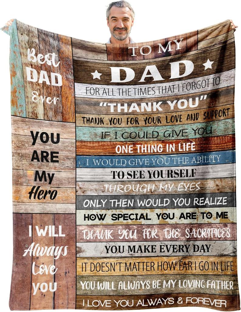 Vervehub Dad Grandpa Throw Blanket X Perfect Gifts for Fathers Day Birthday Retirement from Grandkids