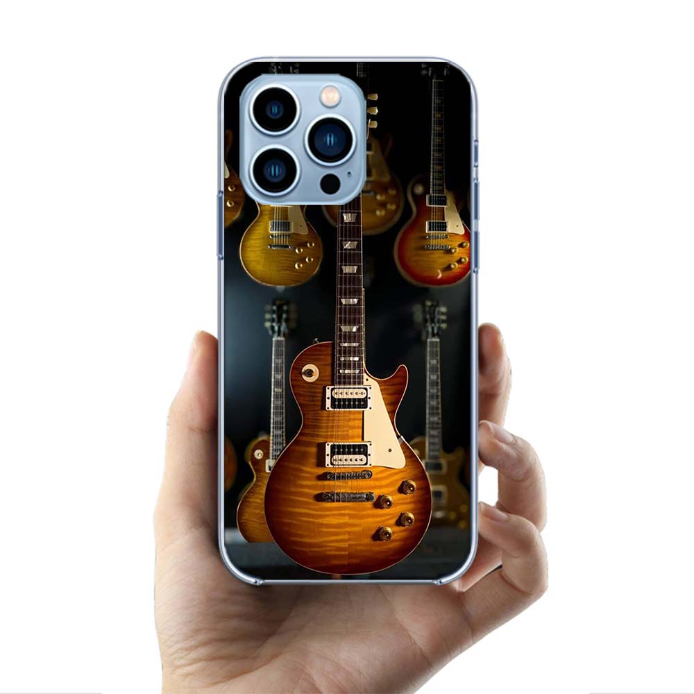 Retro Rock Music Electric Guitar Cases Phone Case For Iphone 17E 16E 17 Air 16 Pro Max 15 Pro 14 Plus 11 13 12 Mini Cover Cases