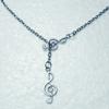 Mode Pendentif Double Notes / clé de sol Collier Lariat Croisé Ajustable Pour Femmes Hommes Bijou Punk Goth Cadeau