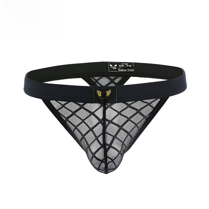 Men's Fashionable Breathable Mid-Waist Mesh Thong Underwear