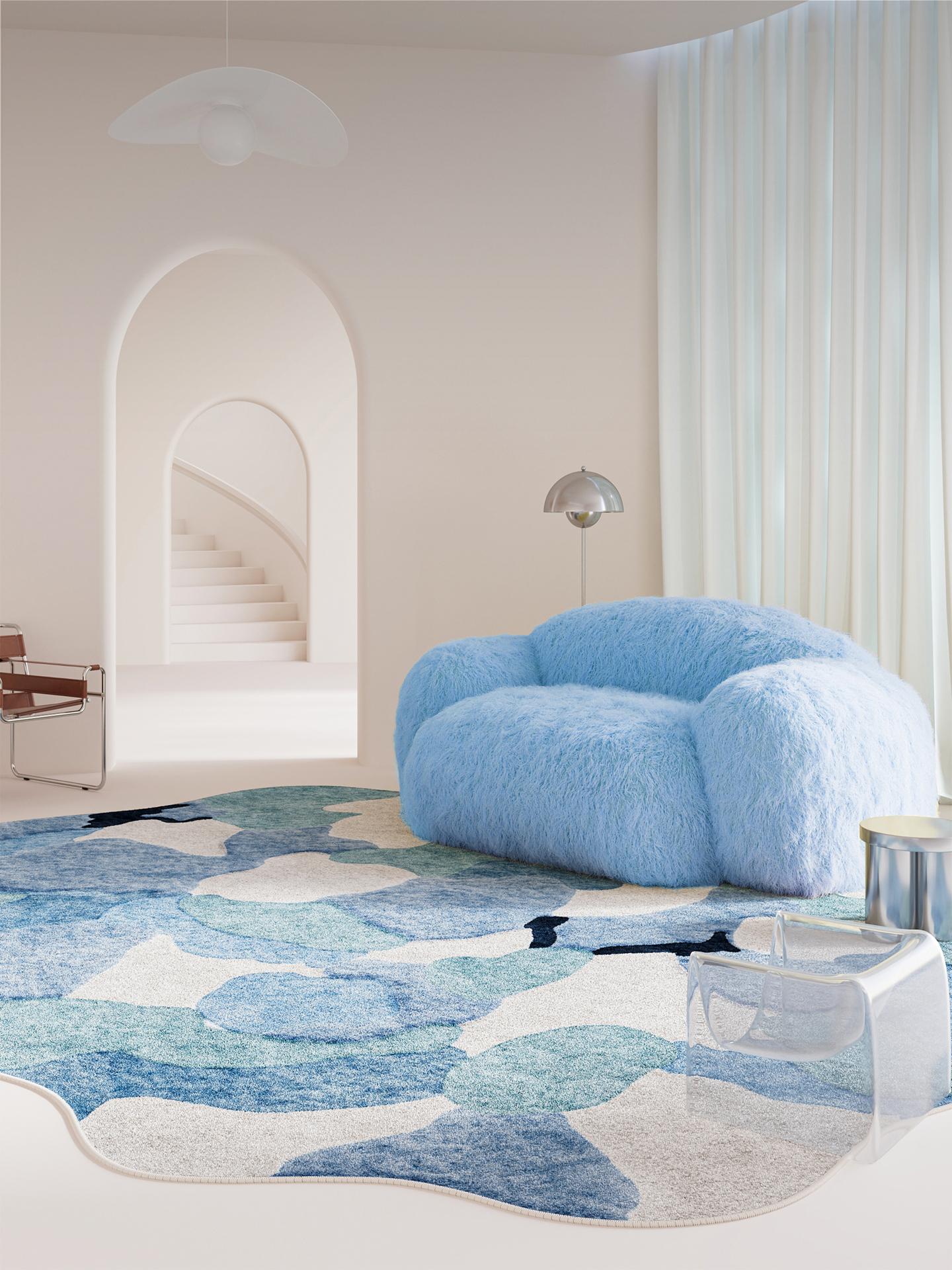 

Irregular Shapes Fluffy Soft Carpet Large Size Washable Rug for Bedroom Living Room Lounge Decor Floor Mat 80*120cm
