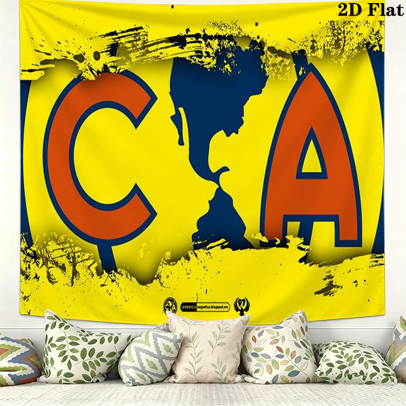 Club America Wall Tapestry Aesthetic Wall Hanging Printed Fabric Blanket Decorative Tapestries for Bedroom Living Room Home Decor