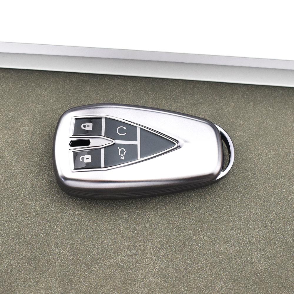 

4 кнопки, чехол-брелок из ТПУ цвета оружейный серый, чехол для пульта автомобильного ключа для Changan CS35 PLUS CS55 PLUS CS75 PLUS 2019, аксессуары серый