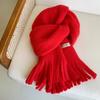 Thicken Winter Wool Scarf Plush Long Shawl Elegant Winter Cashmere Scarves  Girl
