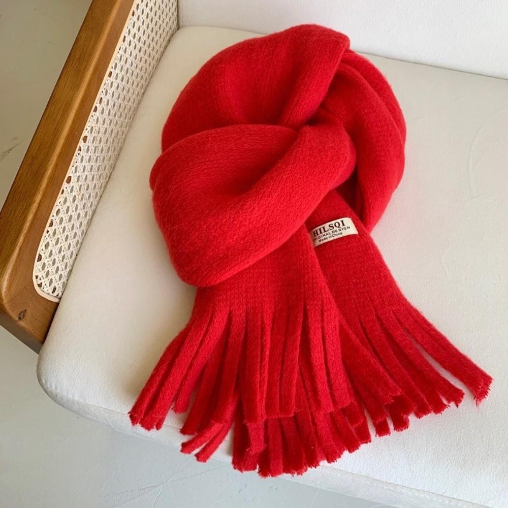 Thicken Winter Wool Scarf Plush Long Shawl Elegant Winter Cashmere Scarves  Girl