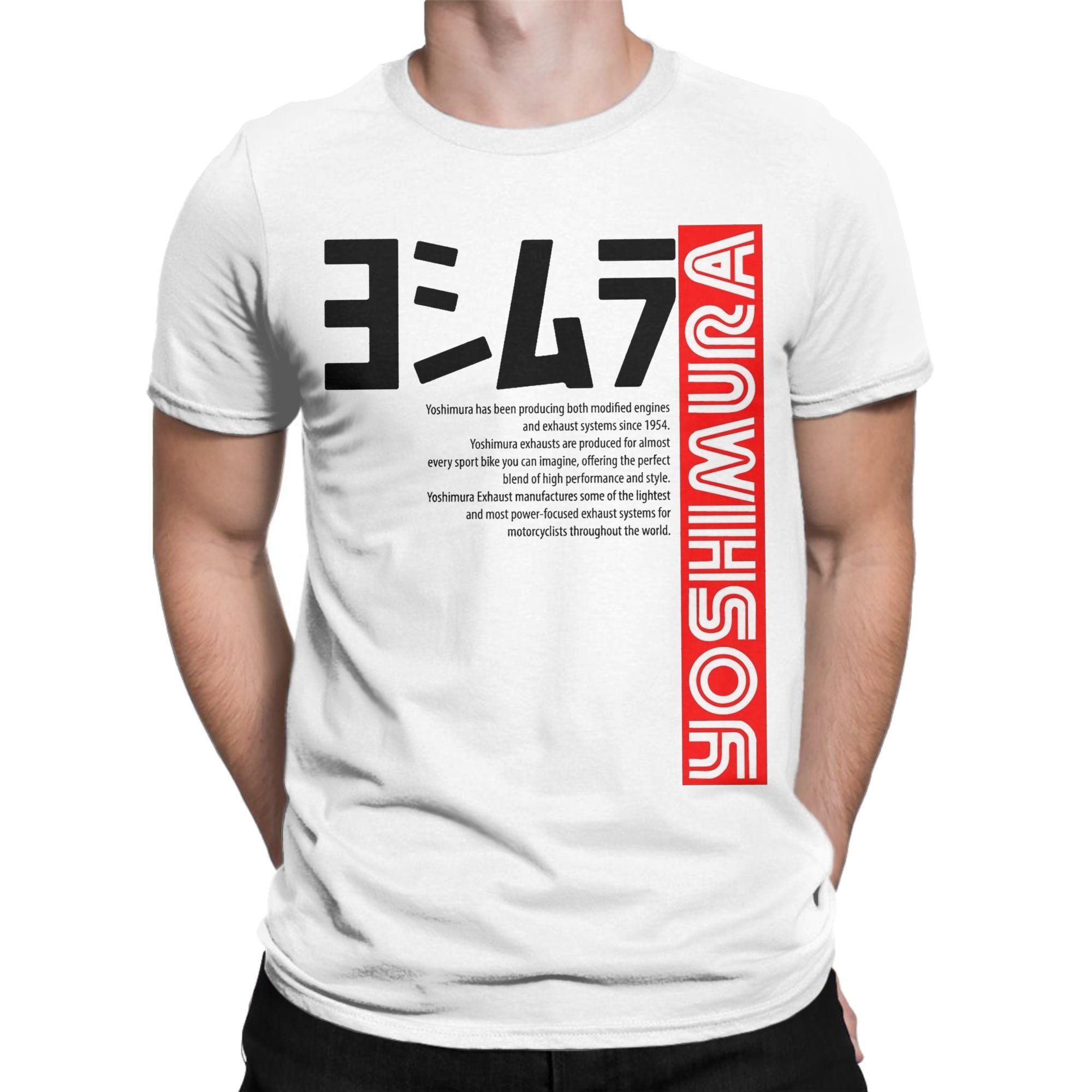 

Japanese Motorcycle Yoshimura T Shirts for Men Pure Cotton Vintage T-Shirt Crew Neck Tee Shirt Short Sleeve Tops Plus Size XL білий