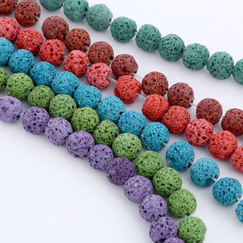 Natural Lava Stone Diffuser Accessories - Volcanic Beads 12/14/16/18MM for DIY Jewelry