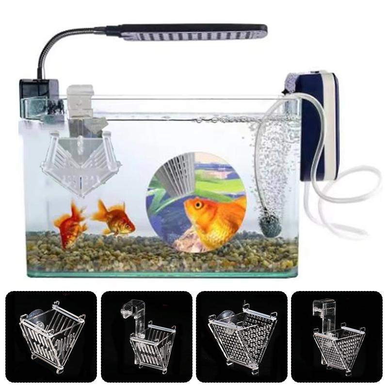 Fish Acrylic Red Bloodworm Feeding Cup Aquarium Cone Nematode Feeder Fish Funnel Feeding Ring Detachable Fish Tank Accessories