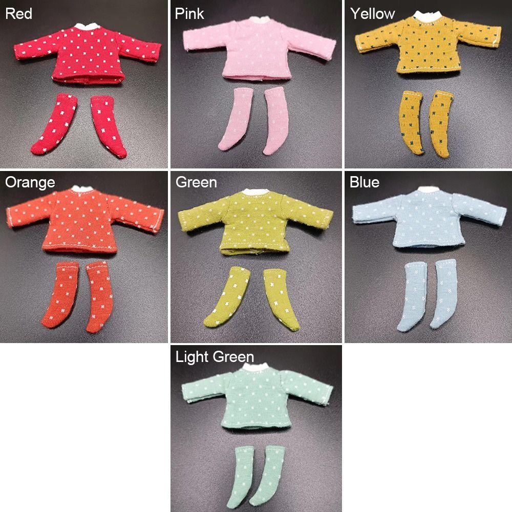 Dolls for 1/11 OB11 Doll Doll Cotton T-shirt DIY Doll Clothes Doll T-shirt Socks Cotton Dot Blouse