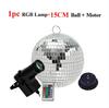 Disco Ball with Motor 8/10/12" Hanging Mirror Ball Rotating Motor with RGB Pinspot Lamps for Club Disco Party Wedding Decor