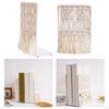 Boho Macrame Bookend Stopper Holder Bookshelf Book Support Organizer Non-Slip Shelf Binder Iron