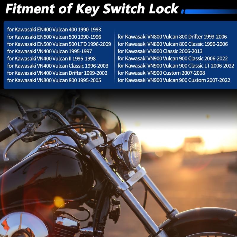 X Autohaux Motorcycle Ignition Switch Lock Set for Kawasaki EN400 EN500 VN400 VN800 VN900