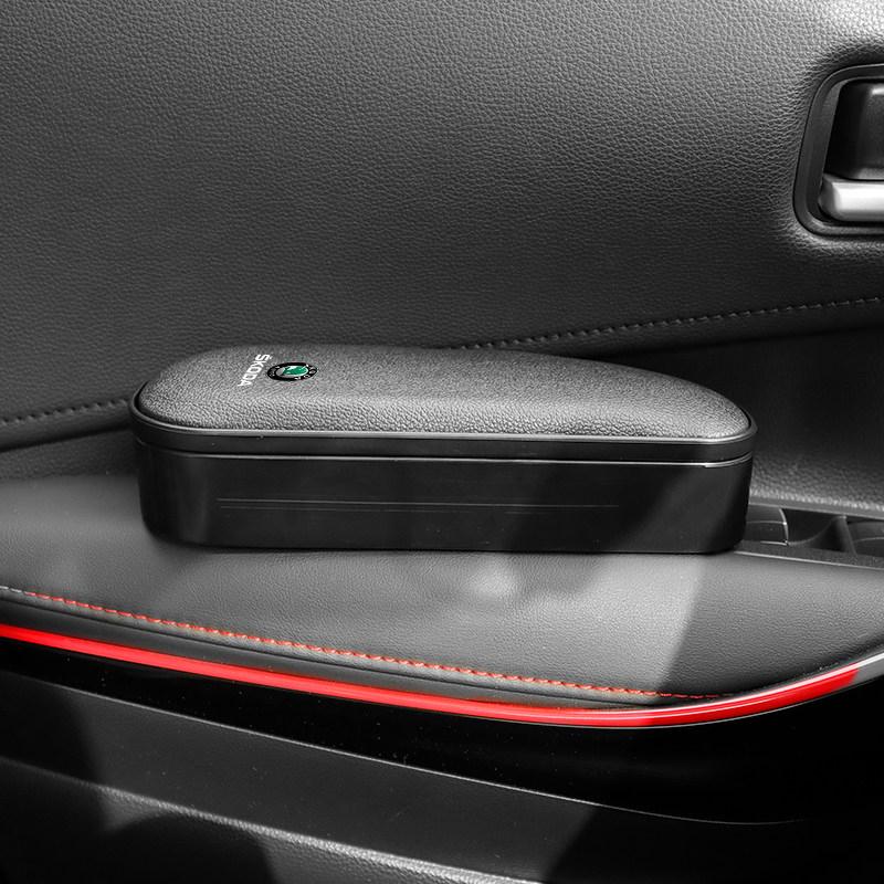 Car Interior Armrest Storage Box Booster Cushion Car Accessories Tools for Skoda Octavia Kodiaq Kamiq Fabia RS Rapid Yeti Karoq hbkm45