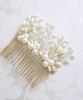 VINGTAINE Hair Comb with and Flower Perfect for Large Hair Popular and Trendy Pearl, Leaf, Design, Weddings, Accessories, Gift, H7681-