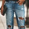 Women's Fashion Casual Summer Spring Ripped Denim Trousers Pants & Capris
