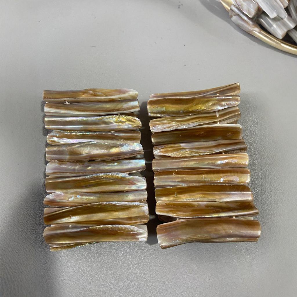 Oval Oxford Shell Bracelet: Large Irregular Natural Beaded DIY Jewelry Accessory