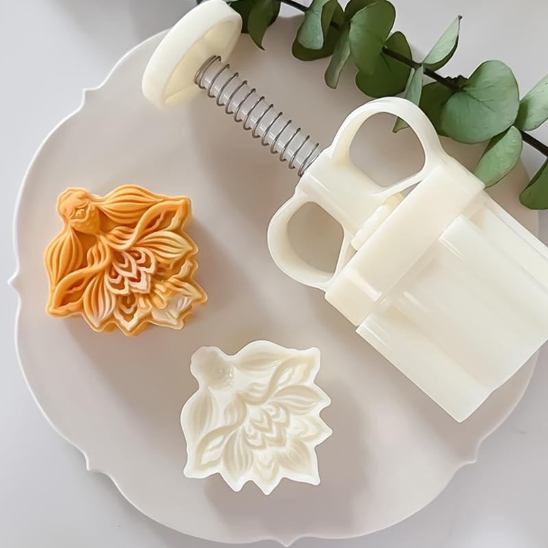 Fish Flower Moon Cakes Press Molds Cookie Stamp Chinese MidAutumn Moon Cakes Maker Decorating Tool for Making Cookie