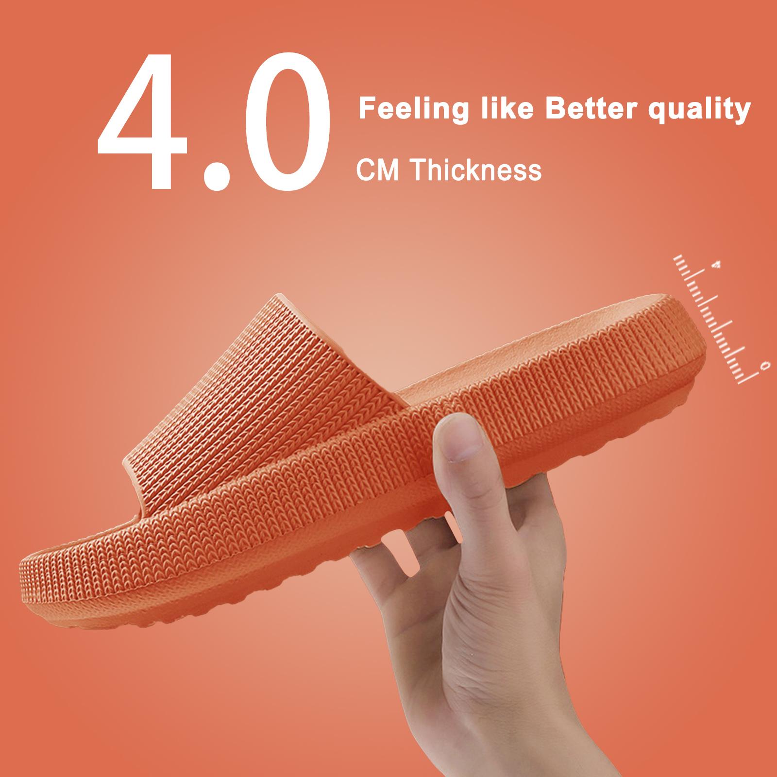 Тапочки с толстым дном мужские и женские нескользящие домашние шлепанцы для ванной комнаты мягкая подошва домашние сандалии из ЭВА летние пляжные шлепанцы на открытом воздухе 36-37 оранжевый 1649₽