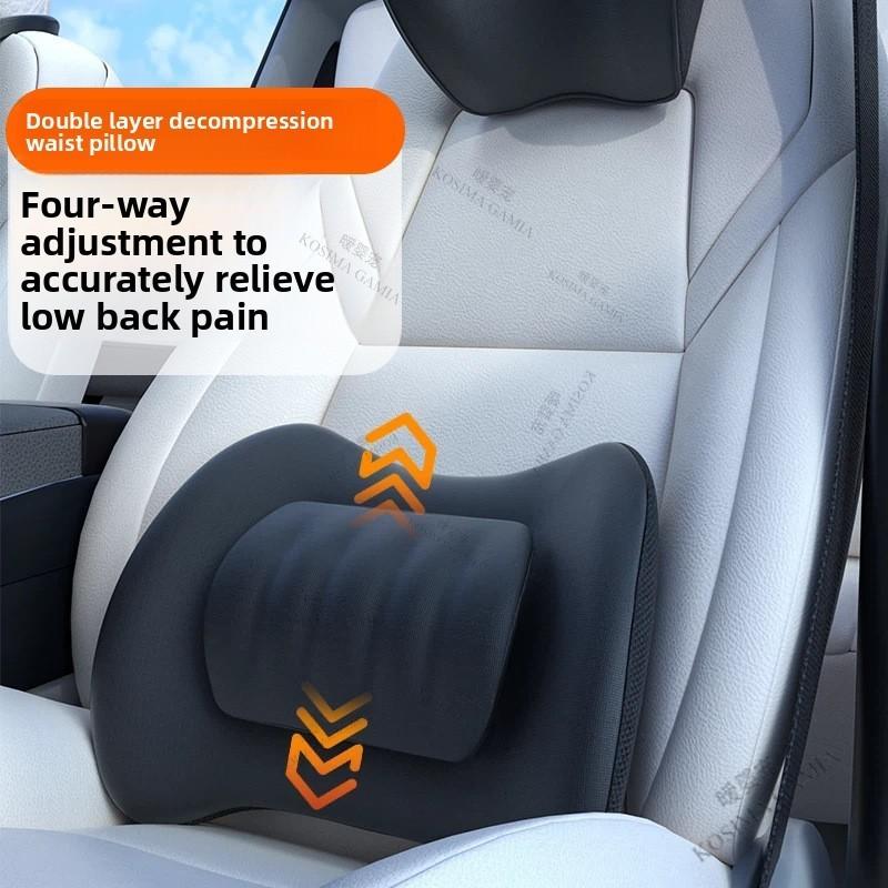 3D Waist Support Pillow Car Waist Pillow, Ergonomic Memory Foam Cushion Car Seat Lumbar Pad, Universal Fit Comfortable Driving