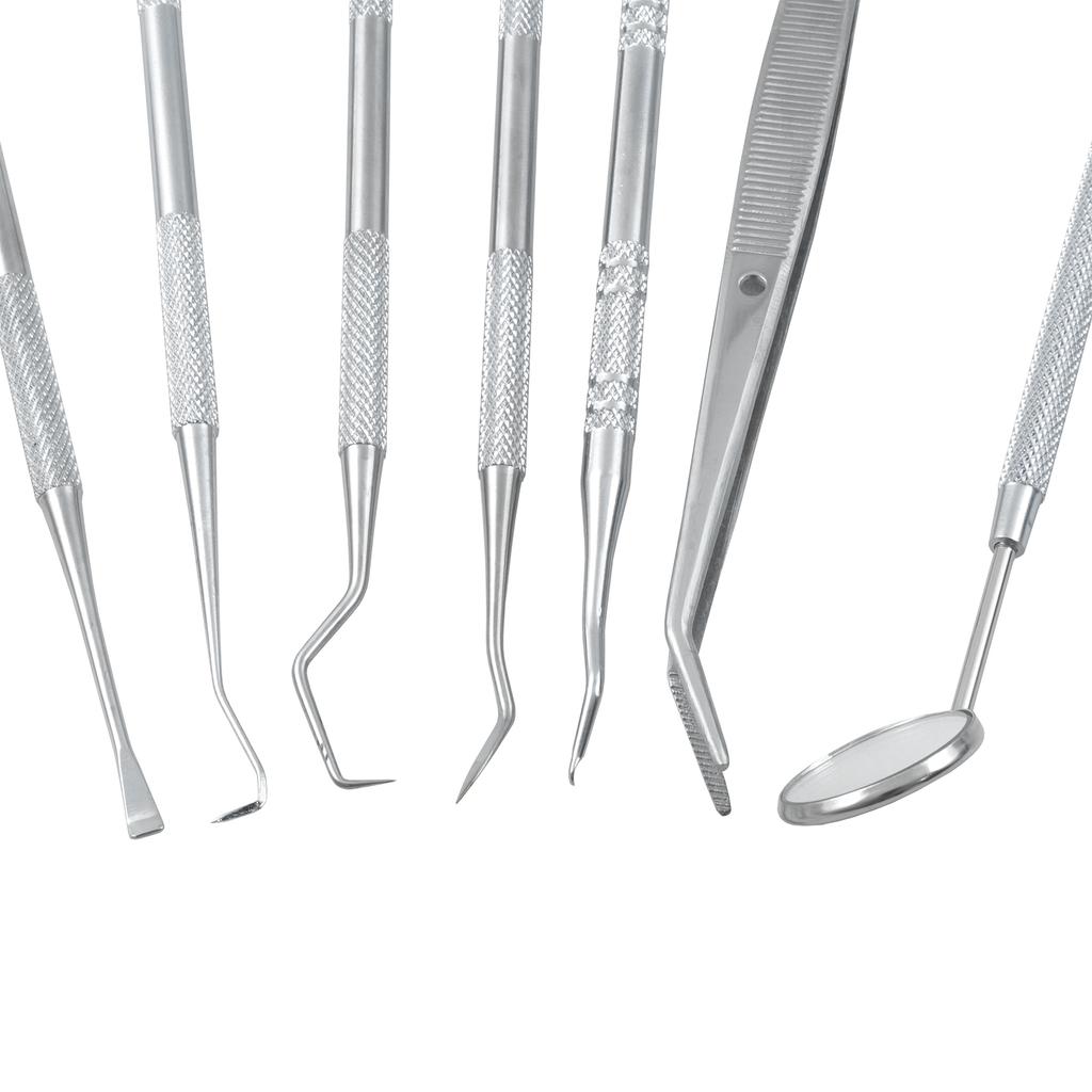 1Pc Dental Tools Kits Clean Scraper Tooth Cleaner Tool Mouth Mirror Tweezers Probe Probe Hook Double Heads Dentist Instrument