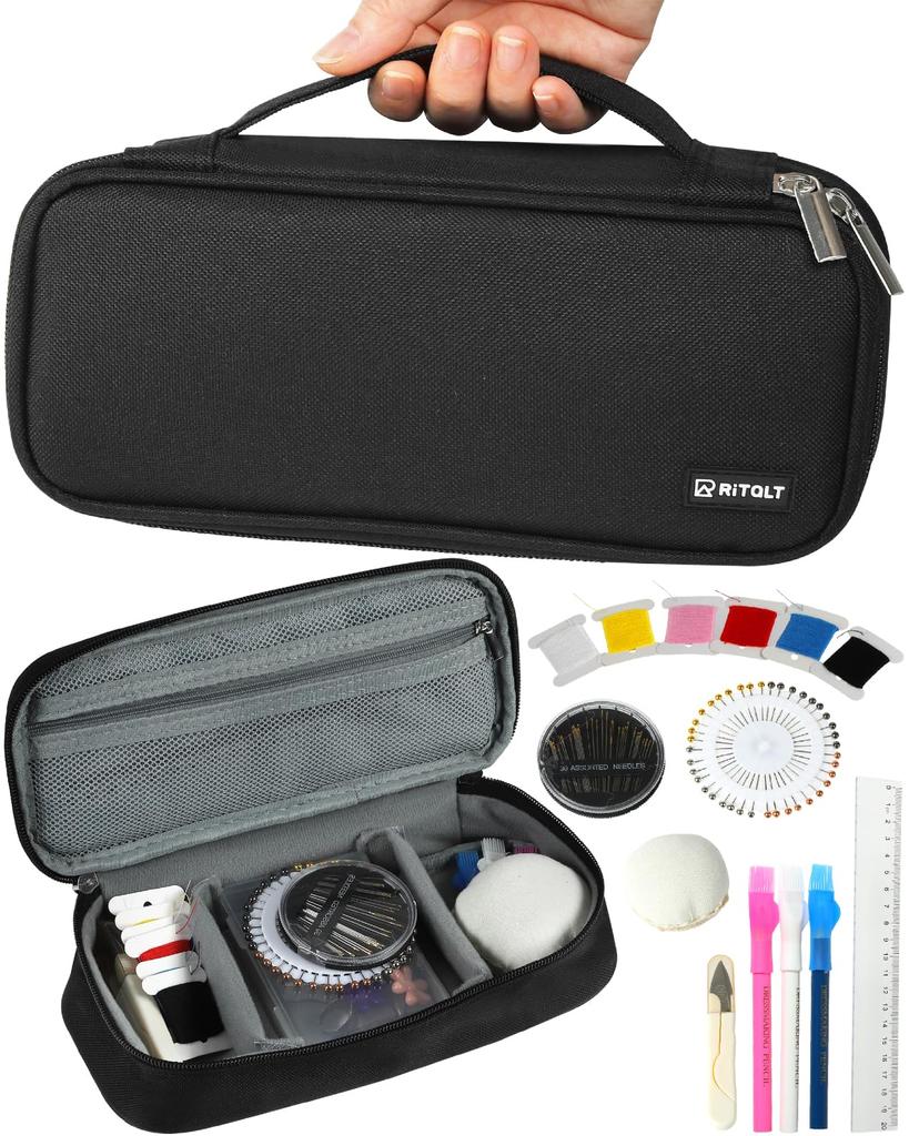 RiTaLT Sewing Set for Elementary School Girls and Elementary School Sewing Adult Sewing Tools (No Scissors) Boys, Set, (Black)