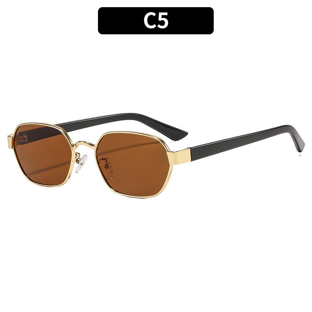 European and American personality box trend retro metal sunglasses vacation outdoor UV protection fashion sunglasses