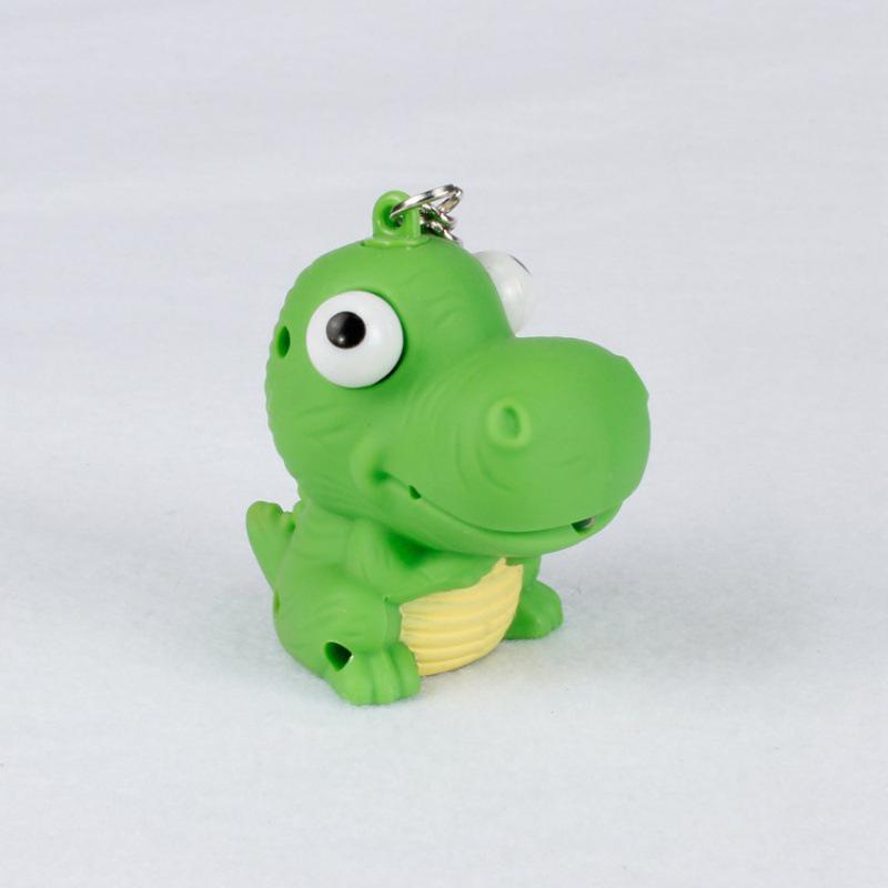 Dinosaur LED Light-Up & Sound Keychain Pendant - Cute Luggage Accessory & Creative Gift