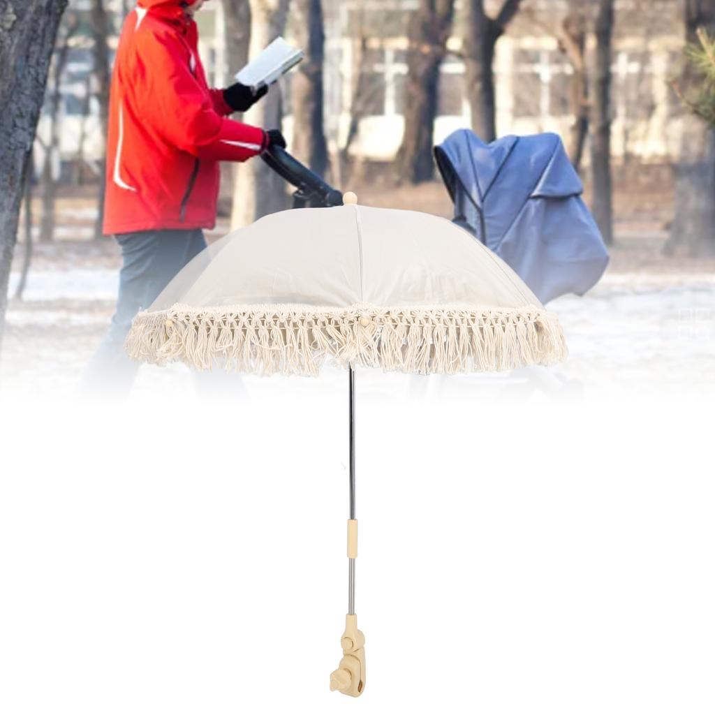 Kinderwagen Schirm Sonnenschutz UV-Schutz Winkelklemme Zum Aufklemmen Baby Sonnenschirm für Strandkorb Kinderwagen