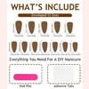24x Almond Shape False Nail Christmas Full Cover Stick on Nail Santa Claus Press On Nail Manicures Supplies for Winter