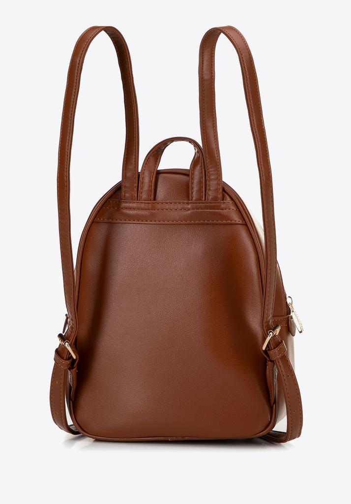 Wittchen Women's Backpack With Weave, Brown And Beige, Brown And Beige, Eco-Leather