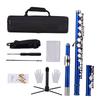 Closed Hole C Flute 16 Keys Cupronickel Nickel plated Wind Instrument with Carry Case Flute Stand Gloves Cleaning Cloth