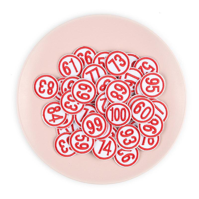 Digitaler Stoffaufkleber Zahlenaufnäher Kindergarten Schulmarke Markierung Wärmeübertragungsaufkleber Kleidung Hosen Löcher Stickerei-Aufkleber Klein
