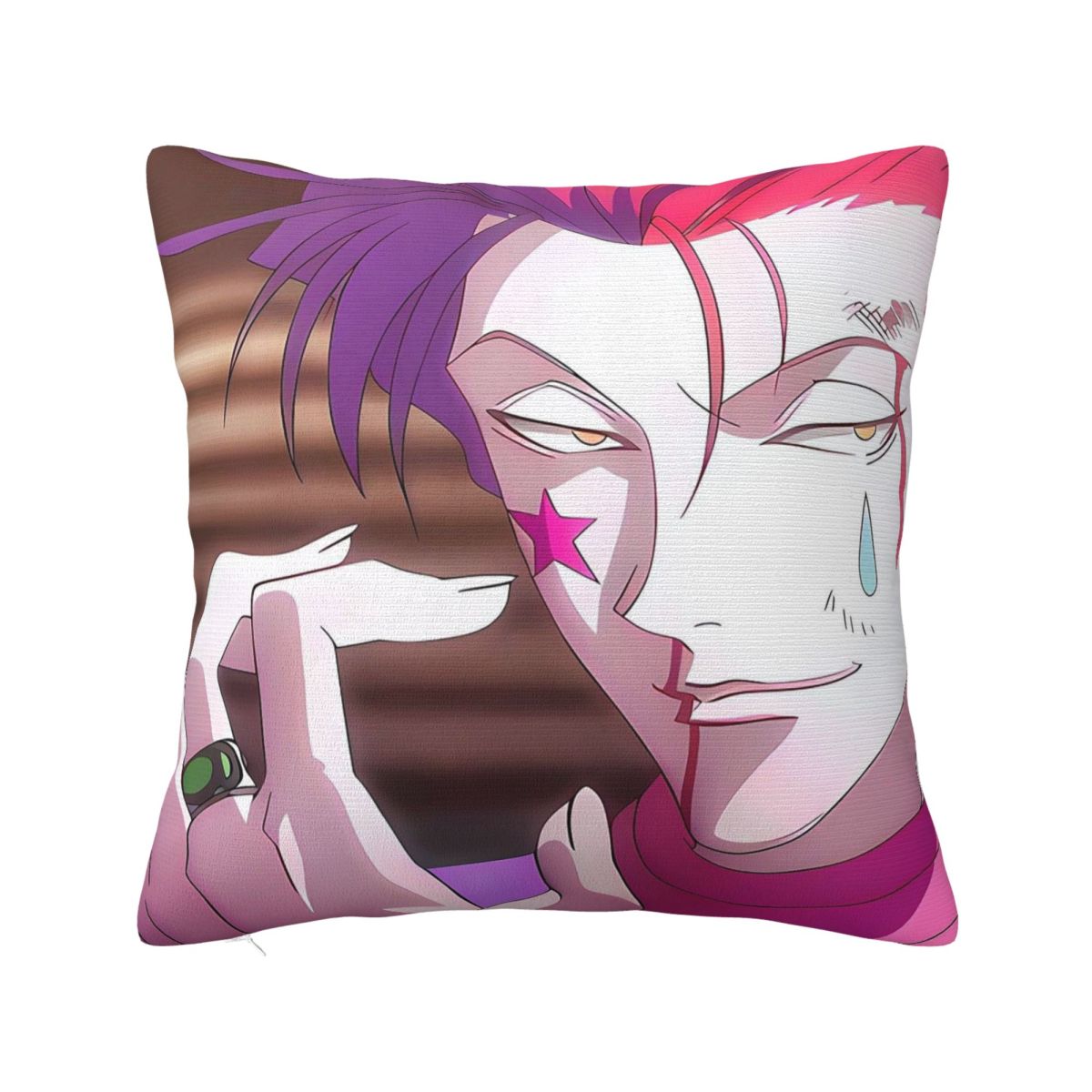 Hisoka Anime Hunter X Hunter Square Pillowcase Cushion Cover Pillow Case Throw Pillow Cover for Home Sofa Living Room 12x12Inch
