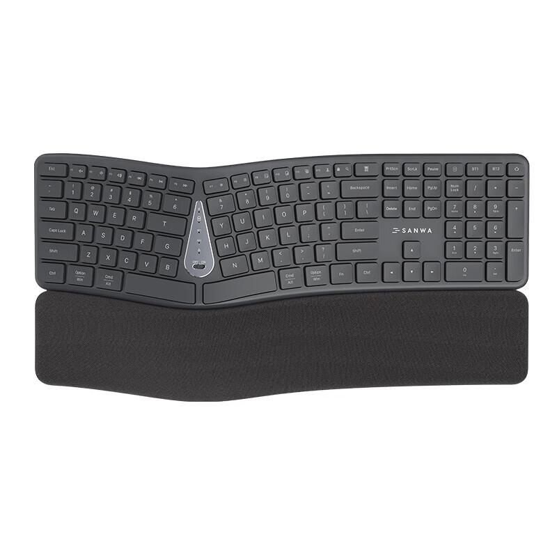 

Shan Ye Ergonomic Bluetooth Wireless Keyboard with Fabric Wrist Rest