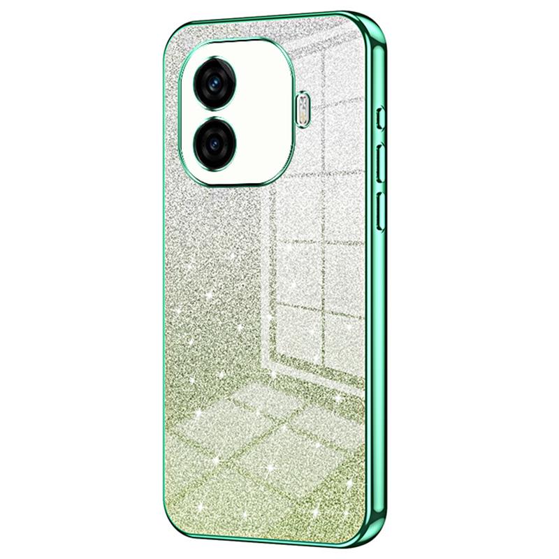 

For vivo iQOO Z9 Turbo 5G Case Soft TPU Phone Cover Gradient Glitter Green