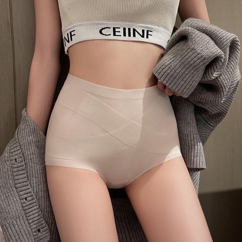 Light Luxury Abdominal Shaping Hip Lifting Antibacterial Briefs Traceless High Waisted Underwear for Women Panties
