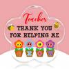 Teacher Thank You Ornamen - "Thank You for Helping Me Grow" with Colorful Flowers & Bees Design, Ideal Graduation & Appreciation Gift for Teachers, F
