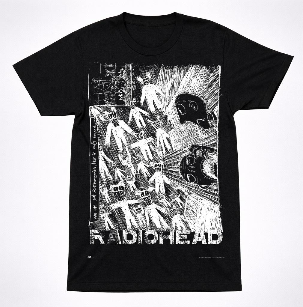 Футболка Radiohead Screaming Scribble Рок Мы Не Нагнетаем Панику Мерч Группы S разноцветный