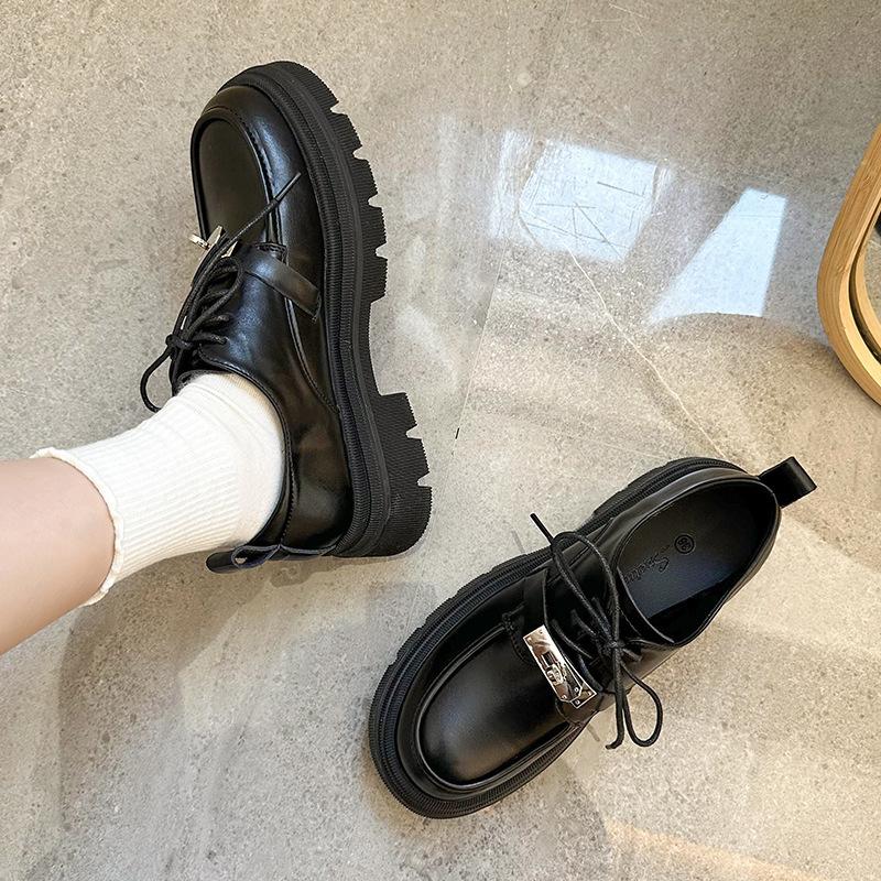 Yuexinwang genuine leather flat for Huizhou women's shoes grape mother same small leather shoes versatile autumn and winter new platform loafers