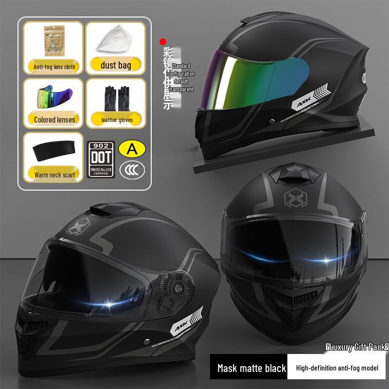 National Standard Certified Full Face Motorcycle Helmet - Four Seasons Universal, Warm, Anti-Fog