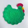 Crochet Hen Coaster, Handmade Chicken Shape Knitted Mat for Coffee Cup, Cute Kitchen Countertop Bar Accessory