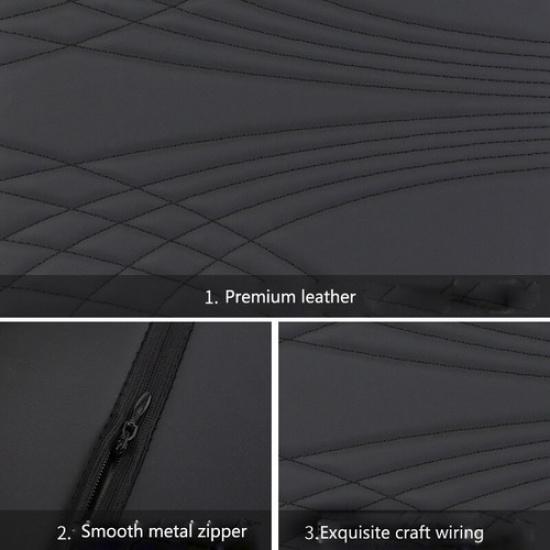 Black PU Car Auto Armrest Pad Interior Center Console Armrest Box Cover Mat×1PCS