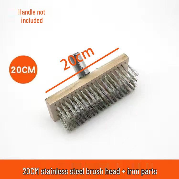 

Stainless Steel Long-Handle Scrubbing Brush with Stiff Bristles for Outdoor Cement and Moss Cleaning