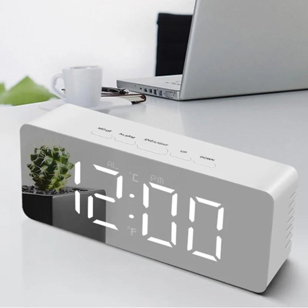 Smart Digital Alarm Clock Night Light Mirror Clock Fashion LED Electronic Clock Kids